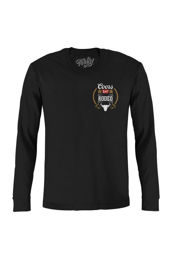 Men's Coors Banquet Rodeo Bull Double Sided Long Sleeve Beer T-Shirt (L)