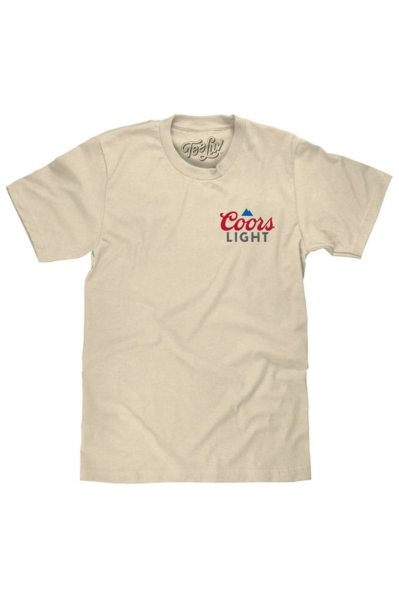 Men's Coors Light Beer Baseball League Double Sided Graphic T-Shirt (L)