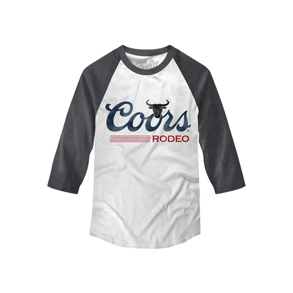 Tee Luv Men's Coors Rodeo Beer Logo Raglan Shirt (XXL)