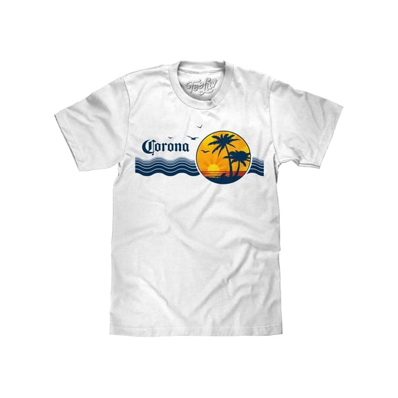 Tee Luv Corona Beer 80s Palm Tree Graphic Tee Shirt (Men's) (XXL)