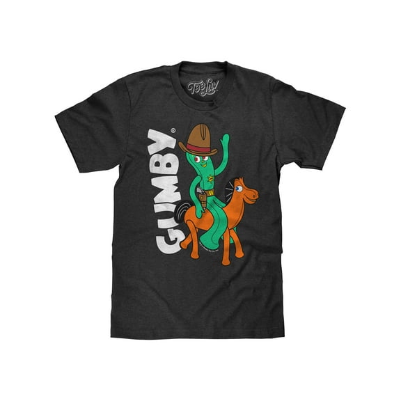 Tee Luv Men's Cowboy Gumby and Pokey Cartoon Shirt (XXL)