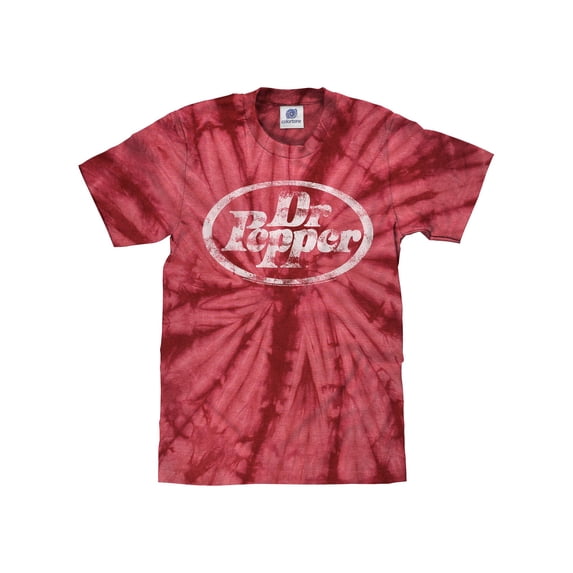 Tee Luv Faded Dr Pepper Soda Logo Tie Dye Shirt (Men's) (M)