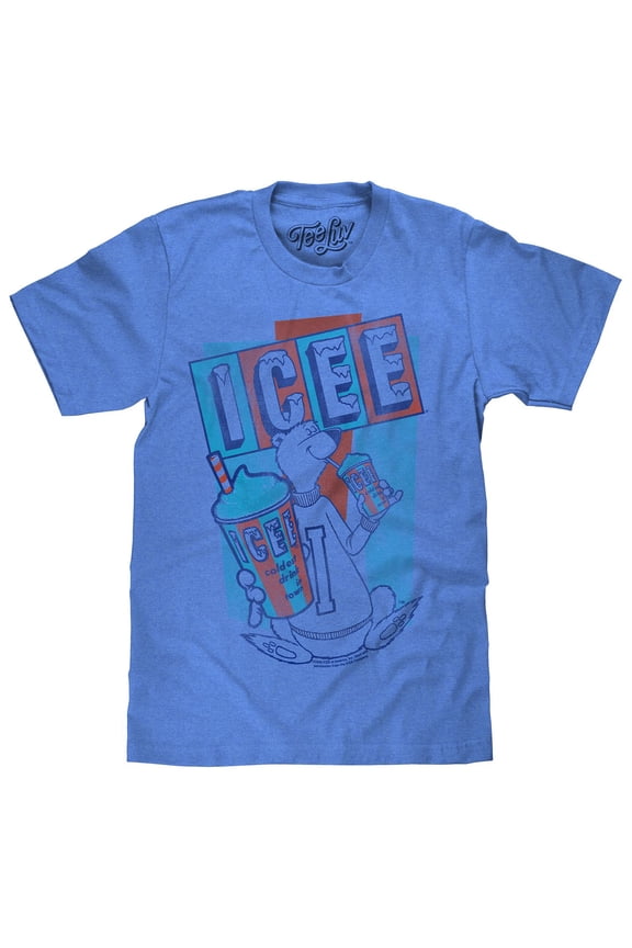 ICEE Polar Bear Faded Drink Logo Graphic Tee Shirt (Men's) (L)