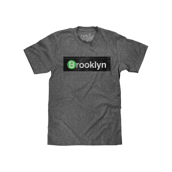 Tee Luv Men's Distressed MTA Brooklyn Subway Sign Shirt (S)