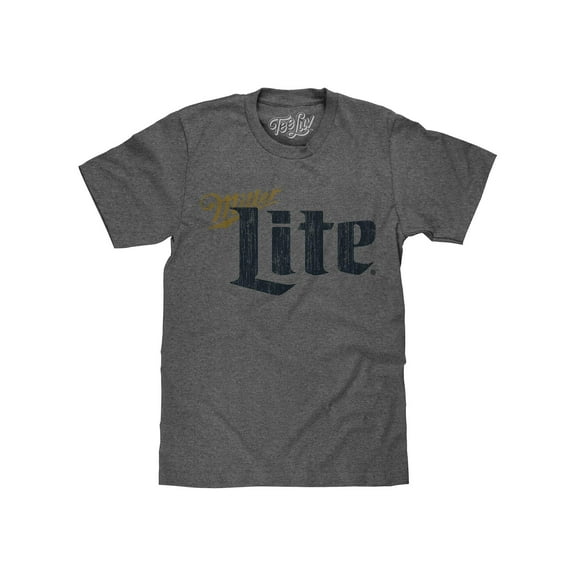 Tee Luv Miller Lite Faded Beer Brand Short Sleeve T-Shirt (Men's) (L)