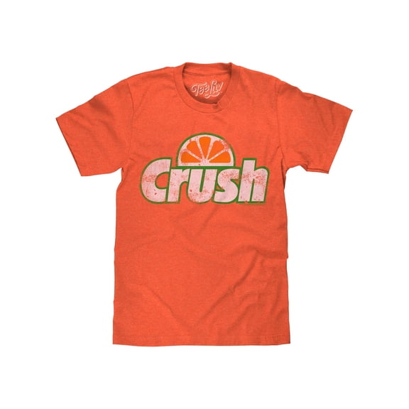 Tee Luv Orange Crush Soda Distressed Drink Logo Orange Heather T-Shirt (Men's) (L)