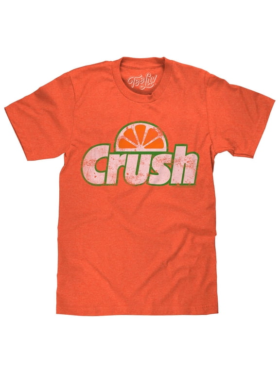 Orange Crush Soda Distressed Drink Logo Orange Heather T-Shirt (Men's) (XL)