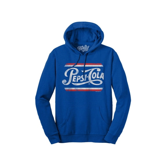 Tee Luv Men's Distressed Pepsi Cola Logo Hoodie (M)
