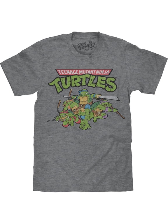 Men's Distressed Teenage Mutant Ninja Turtles Cartoon Shirt (XXL)