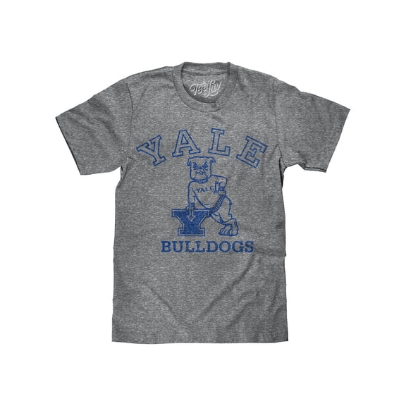 Tee Luv Distressed Yale University Handsome Dan Bulldog College Mascot Shirt (Men's) (XXL)