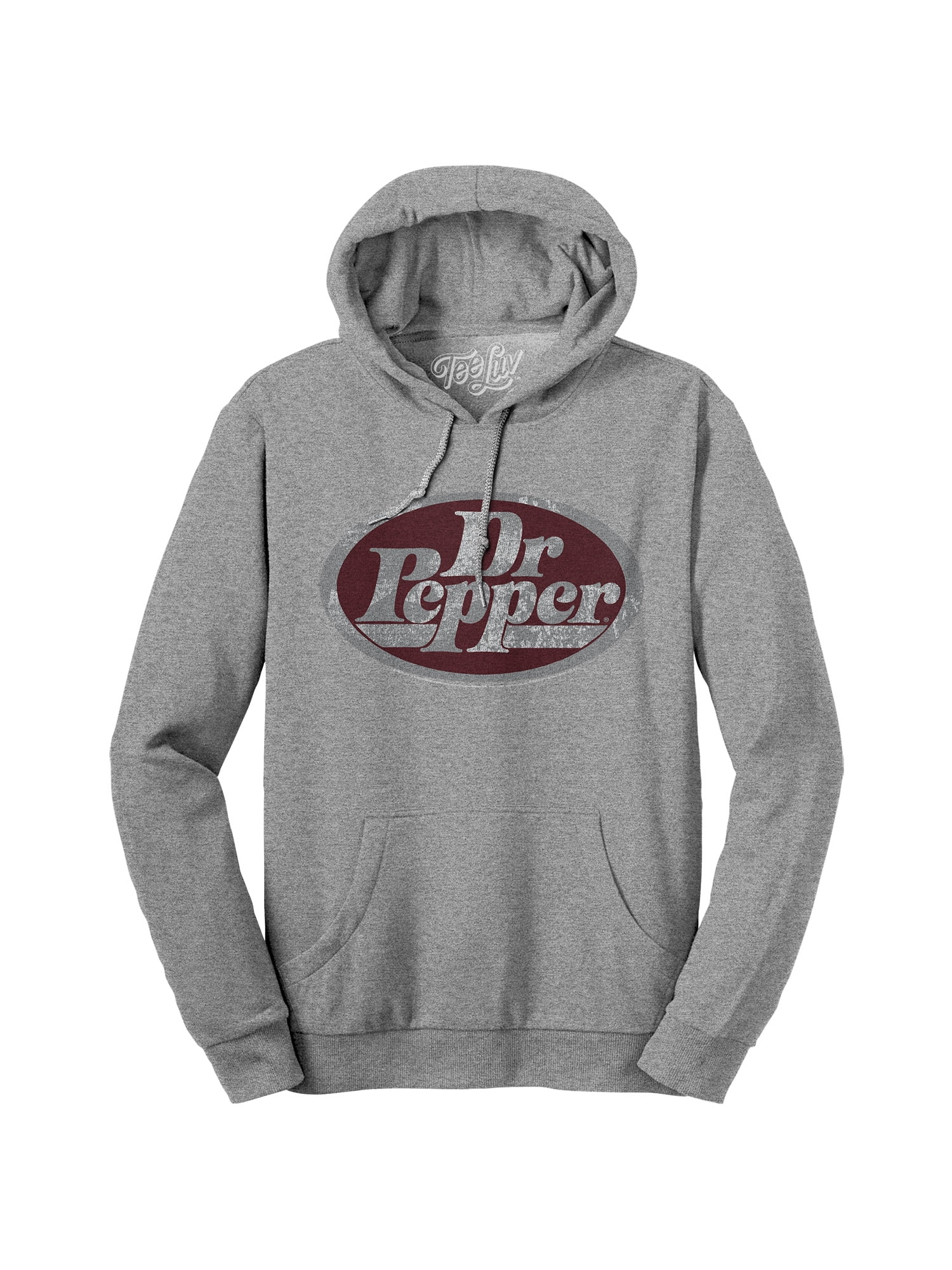 Tee Luv Men's Dr Pepper Distressed Logo Hoodie (S)