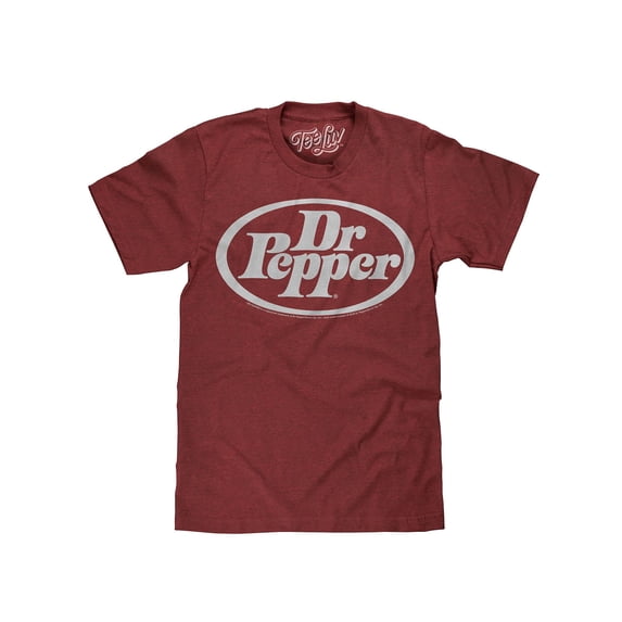 Tee Luv Dr Pepper Oval Soda Logo Brick Heather T-Shirt (Men's) (L)