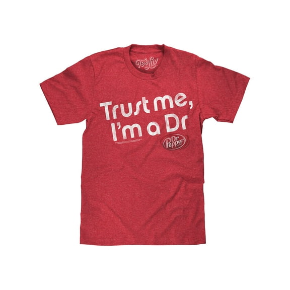 Tee Luv Dr Pepper Trust Me I'm A Dr Faded Graphic Red Heather T-Shirt (Men's) (L)