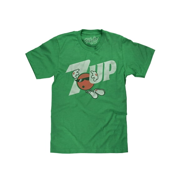Tee Luv 7UP Soda Logo Cool Spot Cartoon Mascot Shirt (Men's) (XL)