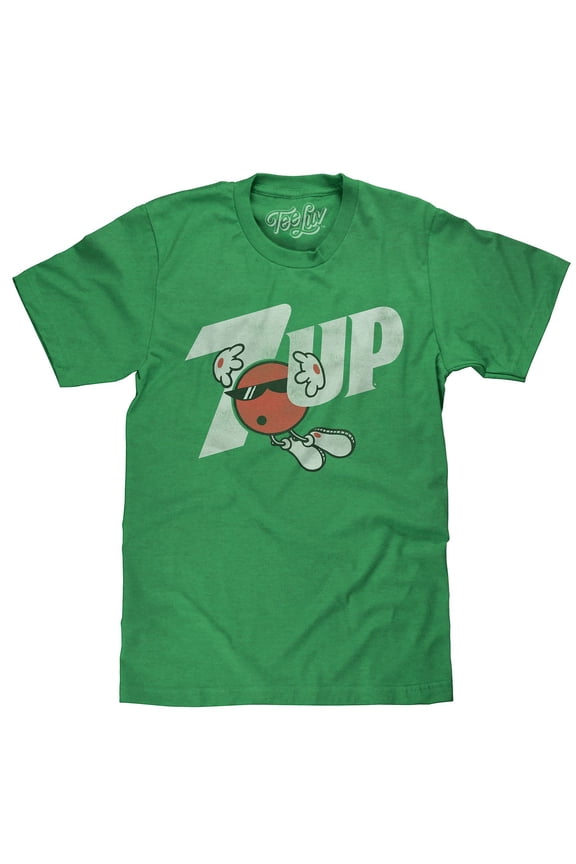 7UP Soda Logo Cool Spot Cartoon Mascot Shirt (Men's) (XL)
