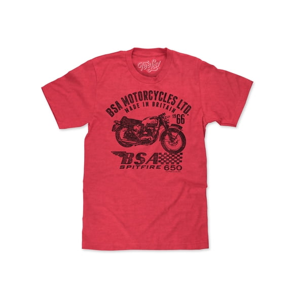 Tee Luv Men's Faded BSA Motorcycles Spitfire 650 Graphic T-Shirt (L)
