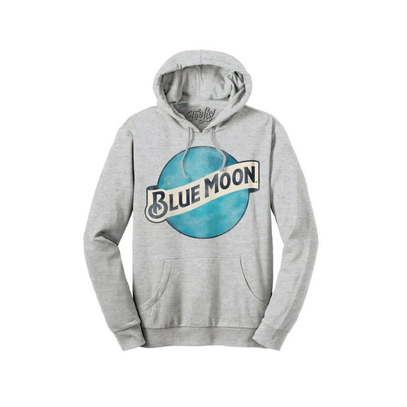 Tee Luv Men's Faded Blue Moon Beer Logo Hoodie (L)