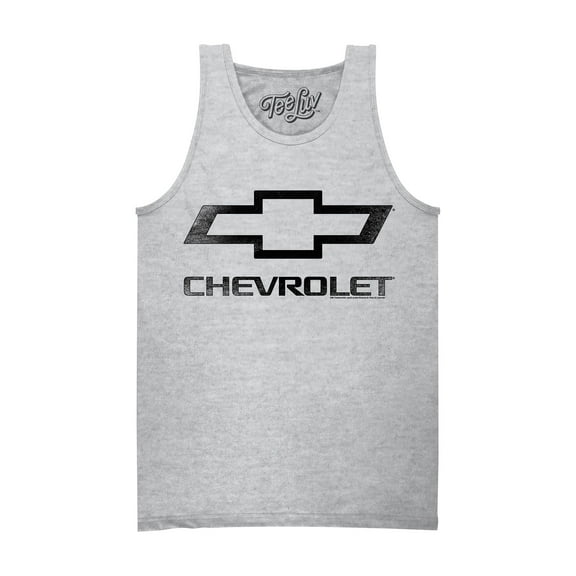 Tee Luv Men's Faded Chevrolet Bowtie Logo Graphic Tank Shirt (XL)