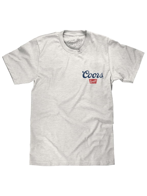Men's Faded Coors Banquet Beer Front and Back Estd 1873 Logo Shirt (L)