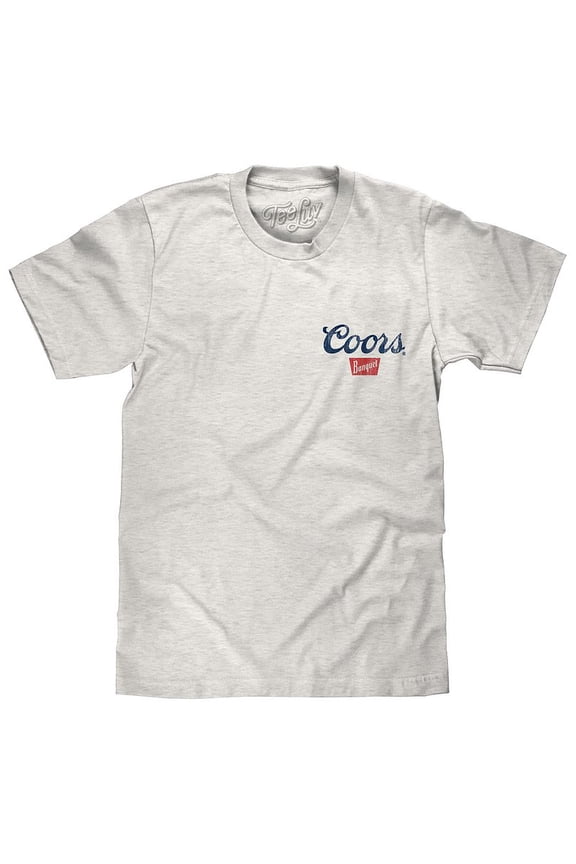 Men's Faded Coors Banquet Beer Front and Back Estd 1873 Logo Shirt (M)