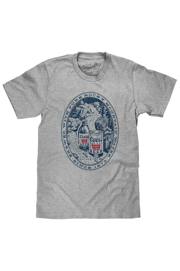 Men's Faded Coors Banquet Golden Beer Logo Short Sleeve Shirt (XL)