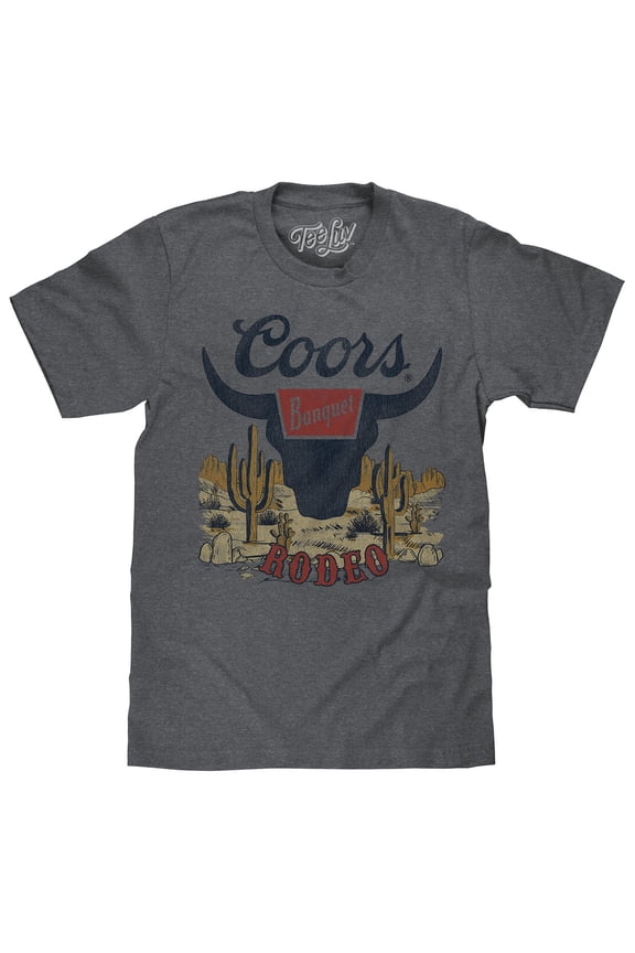 Men's Faded Coors Banquet Rodeo Beer Desert Graphic T-Shirt (M)