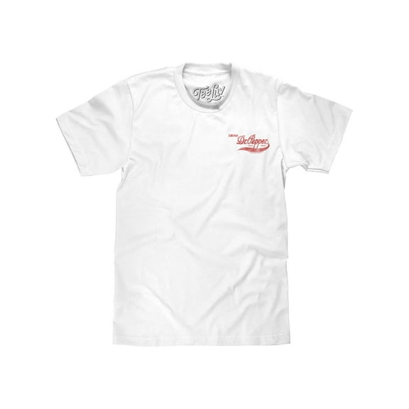 Tee Luv Men's Faded Drink Dr Pepper Double-Sided Soda Logo Shirt (L)