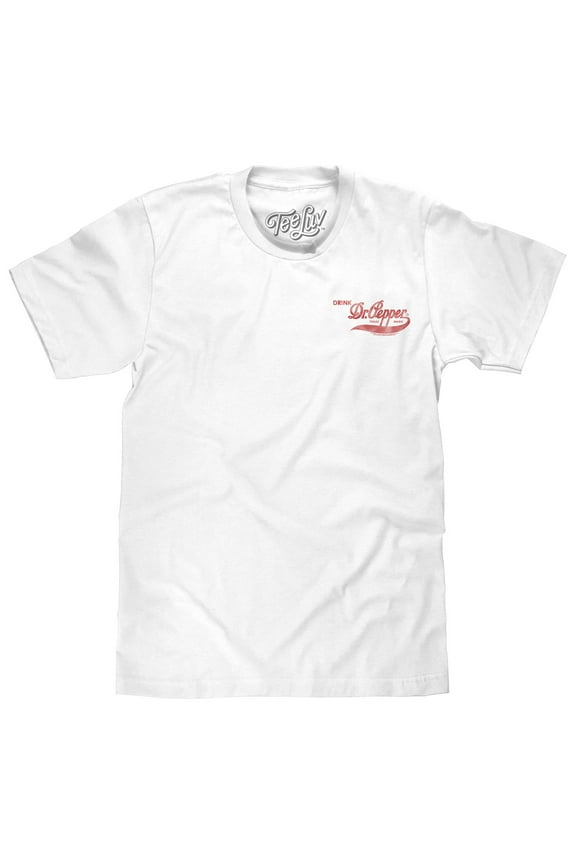 Men's Faded Drink Dr Pepper Double-Sided Soda Logo Shirt (L)