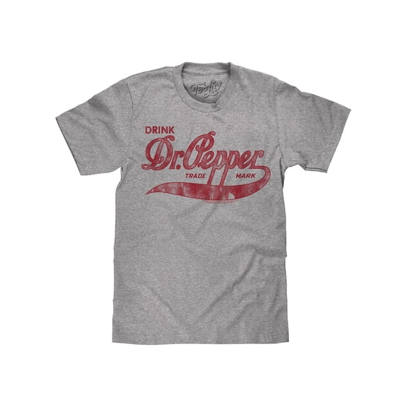 Tee Luv Faded Drink Dr Pepper Signature Soda Logo T-Shirt (Men's) (XL)