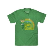 Tee Luv Men's Faded Lucky Charms Cereal Leprechaun Kelly Green Heather Shirt (L)