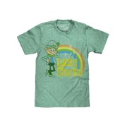 Tee Luv Men's Faded Lucky Charms Cereal Leprechaun Kelly Snow Shirt M