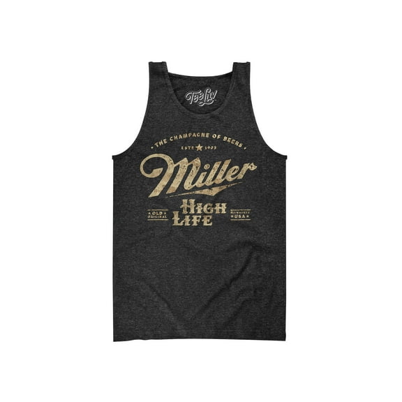 Tee Luv Men's Faded Miller High Life Beer Tank Top (M)