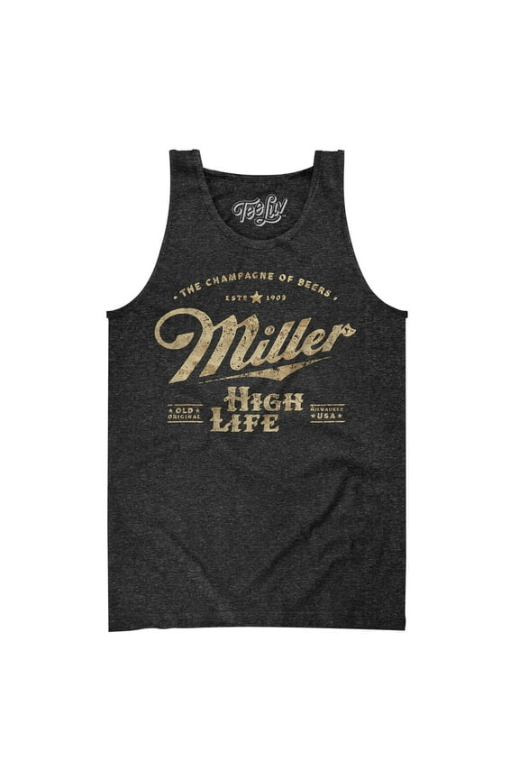 Tee Luv Men's Faded Miller High Life Beer Tank Top (XL)
