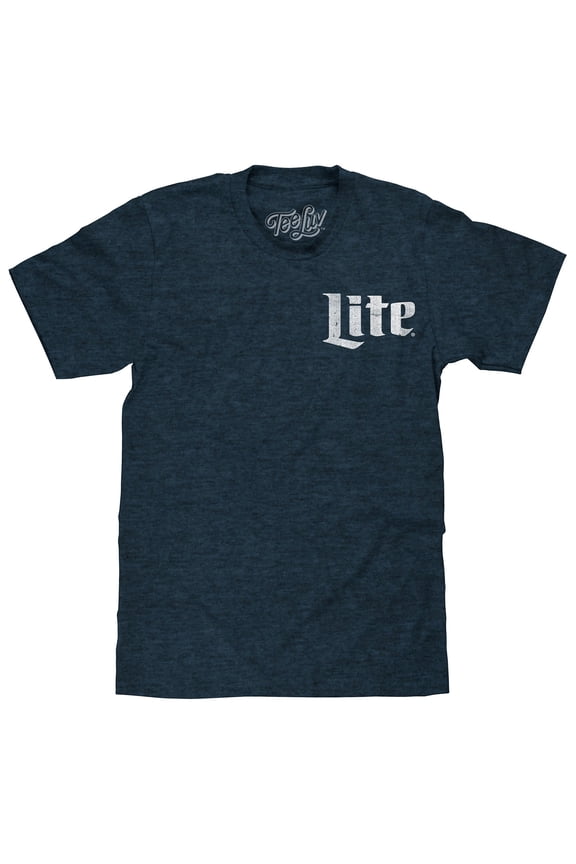 Men's Faded Miller Lite Beer Front and Back Graphic T-Shirt (XL)