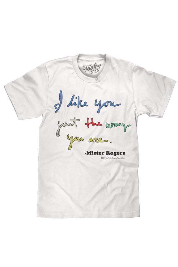 Men's Faded Mister Rogers I Like You Just The Way You Are Graphic T-Shirt (M)