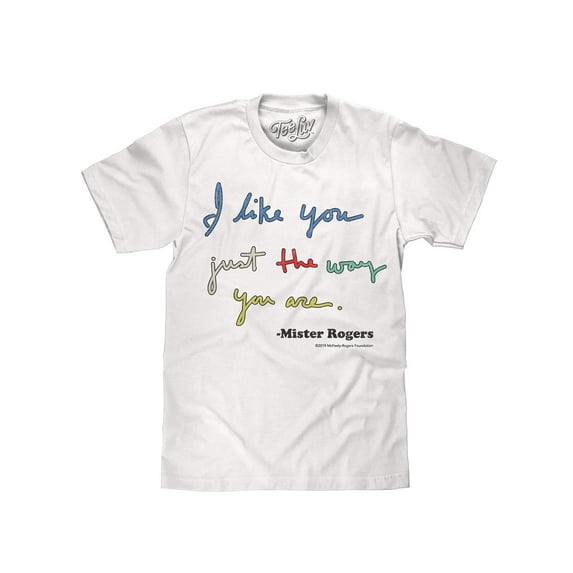 Tee Luv Men's Faded Mister Rogers I Like You Just The Way You Are Graphic T-Shirt (S)