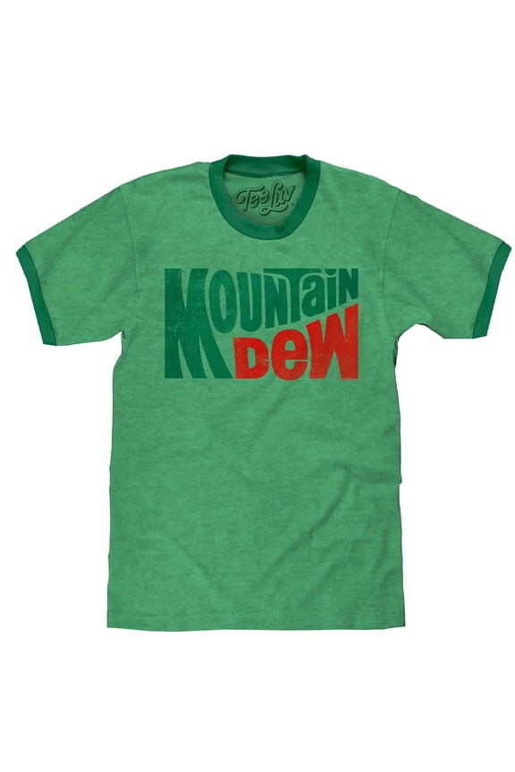 Men's Faded Mountain Dew Logo Ringer Tee Shirt (XL)