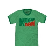 Tee Luv Men's Faded Mountain Dew Logo Ringer Tee Shirt (XL)