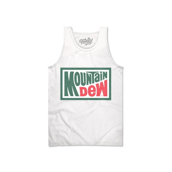 Tee Luv Men's Faded Mountain Dew Soda Graphic Tank Top (S)