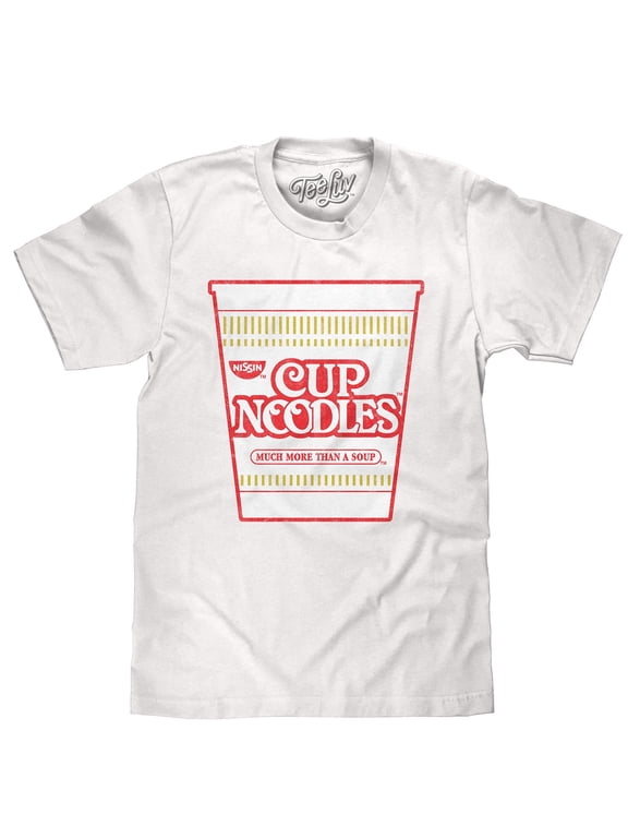 Men's Faded Nissin Cup Noodles Ramen Logo T-Shirt (L)