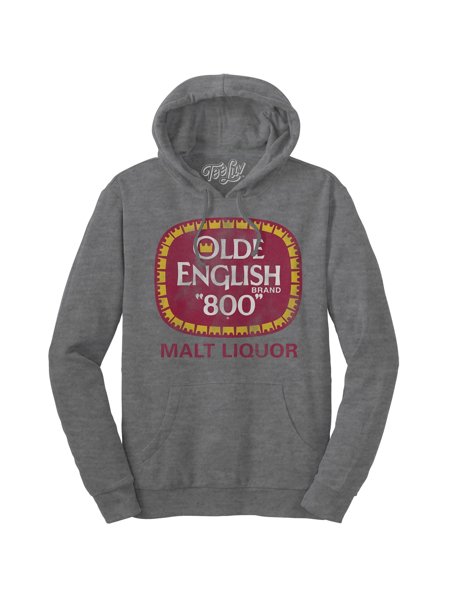 Tee Luv Men's Faded Olde English 800 Malt Liquor Beer Logo Hoodie (S