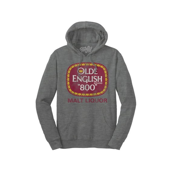 Tee Luv Men's Faded Olde English 800 Malt Liquor Beer Logo Hoodie (S)