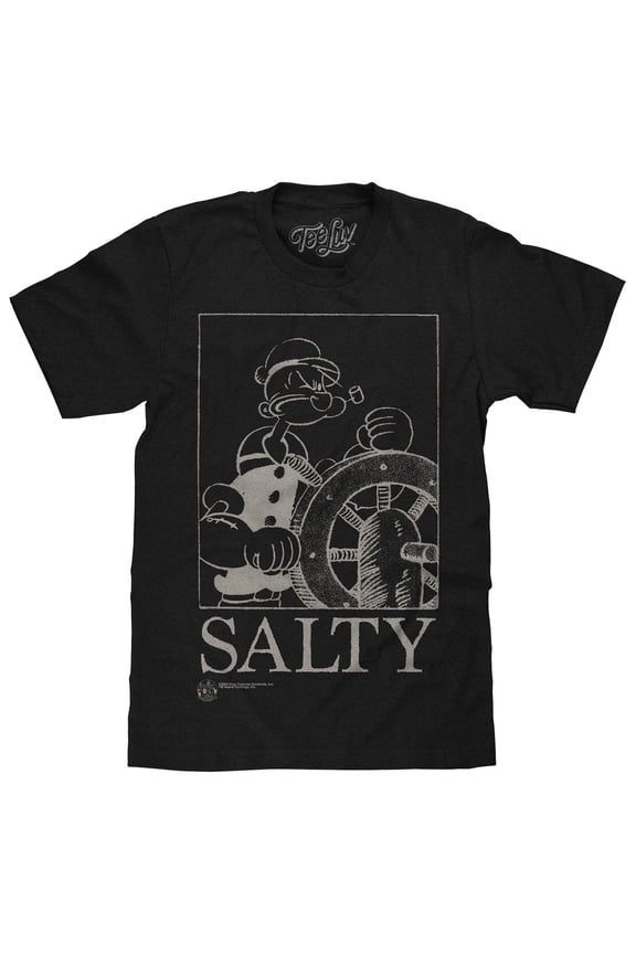 Men's Faded Popeye the Sailorman Salty Cartoon Character T-Shirt (XXL)
