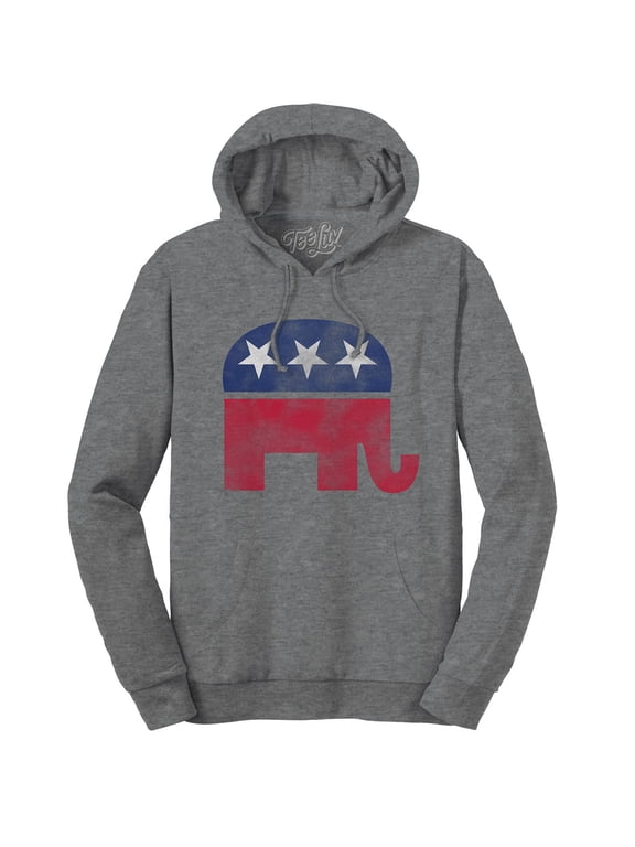 Men's Faded Republican Elephant Graphic Hoodie (L)