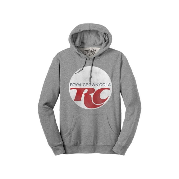 Tee Luv Men's Faded Royal Crown RC Cola Soda Logo Hoodie (M)