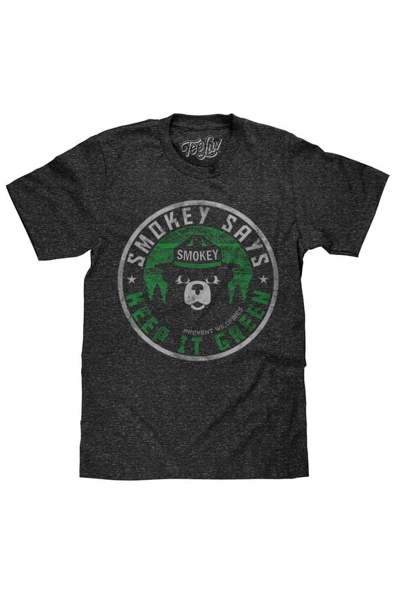 Men's Faded Smokey Bear Keep It Green Shirt (M)