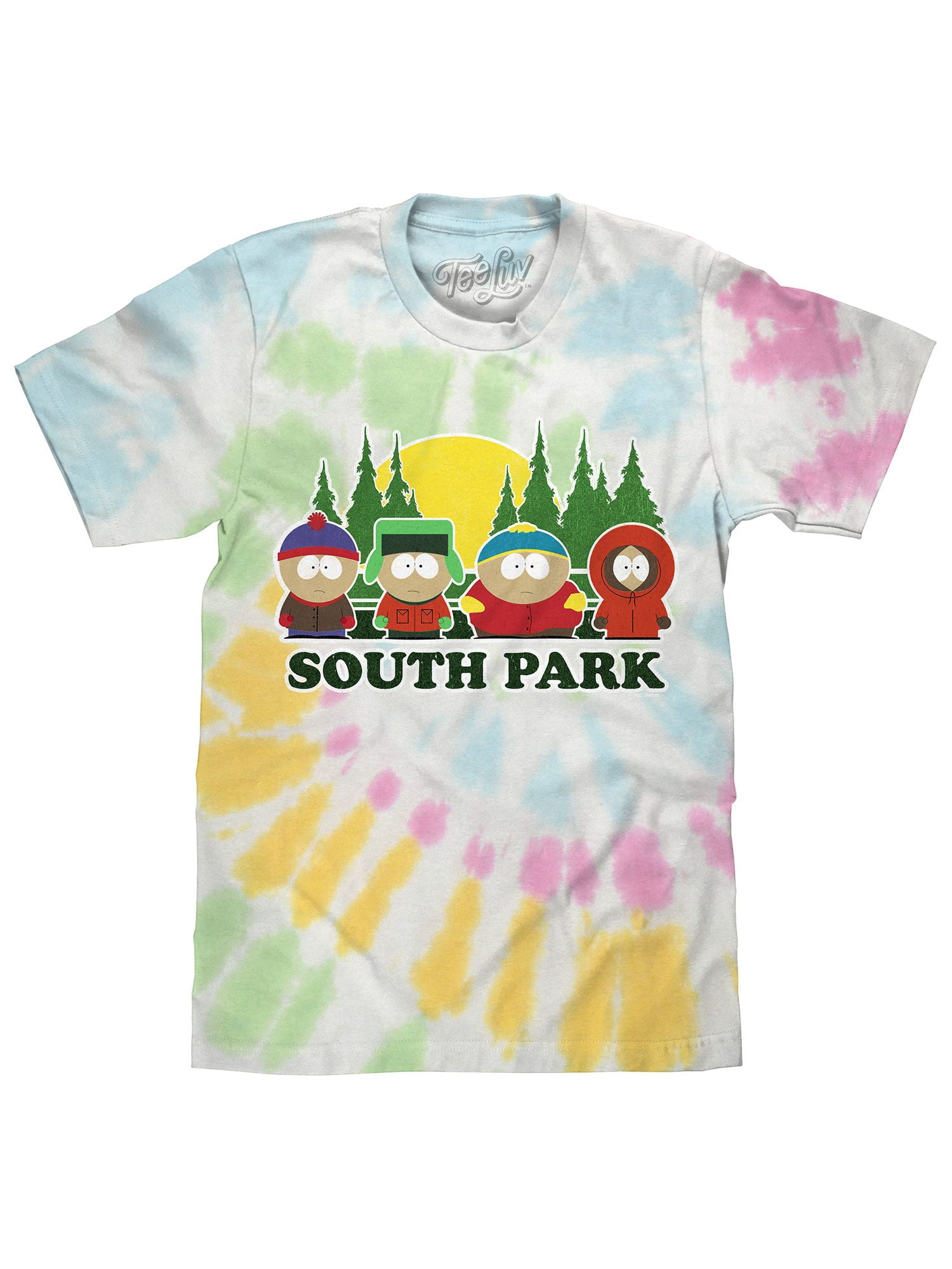 South Park Kyle Tie Dye T-Shirt - Green Spiral Graphic Tee For Adults Officially Licensed