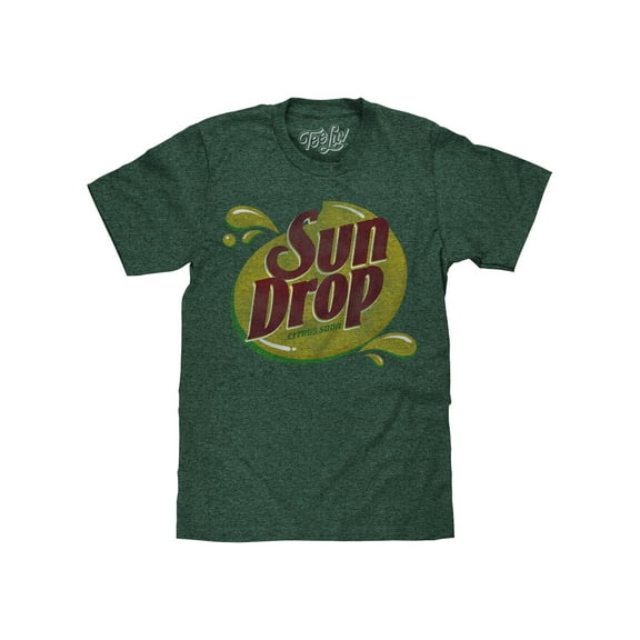 Tee Luv Men's Faded Sun Drop Soda Logo Short Sleeve T-Shirt (M)