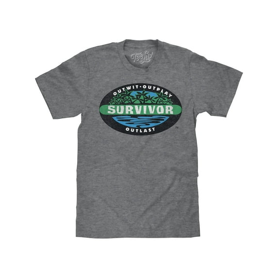 Tee Luv Men's Faded Survivor TV Show Logo Shirt (L)