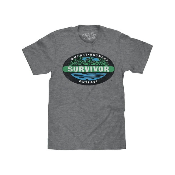 Tee Luv Men's Faded Survivor TV Show Logo Shirt (L)